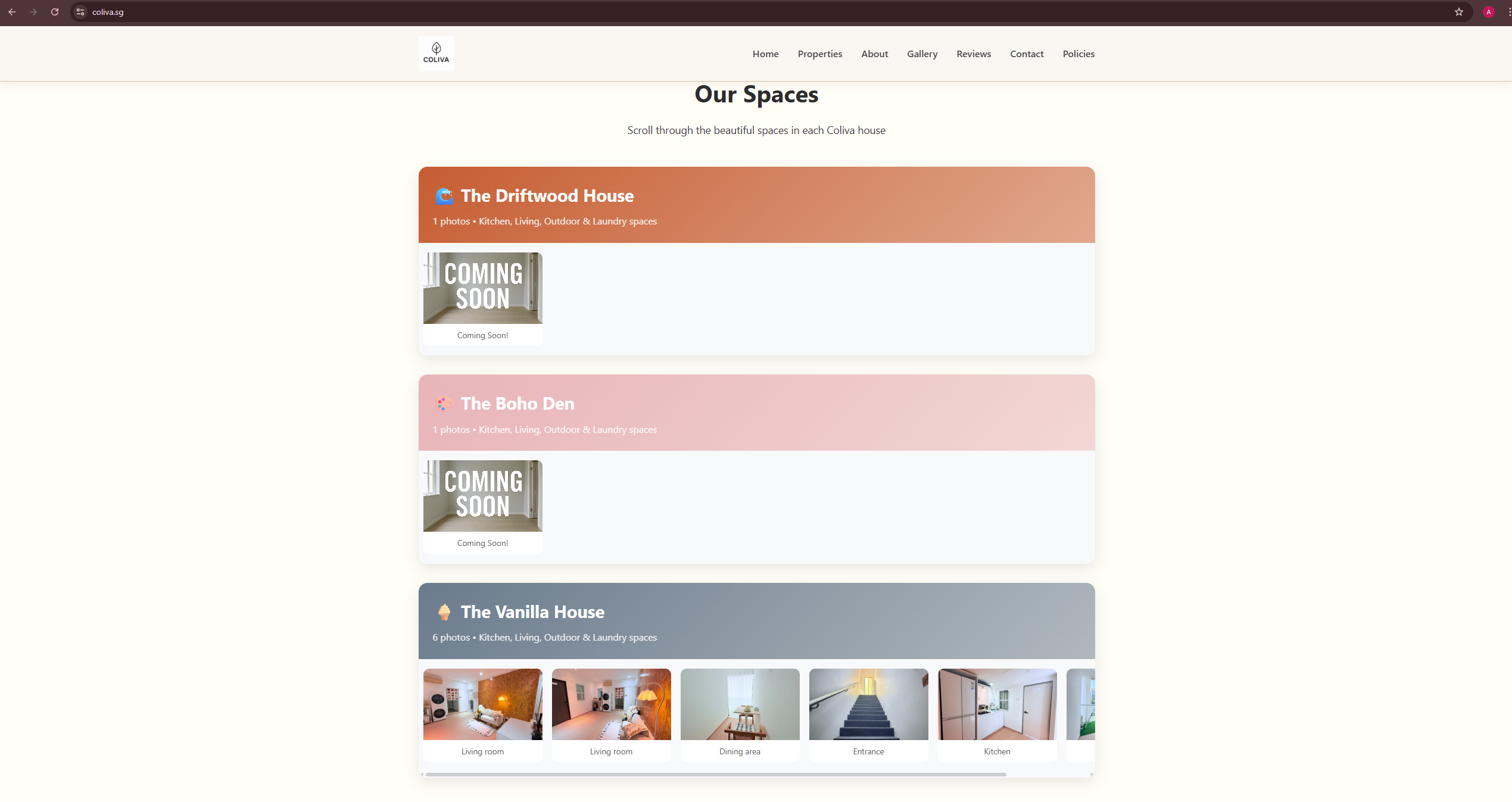Co-Living Website - Gallery